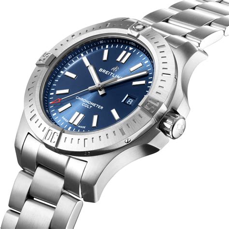 breitling colt 44 automatic blue|Breitling colt automatic 44mm blue.